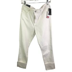Joe's Flawless Women's Cuffed Crop Jeans High Rise White Cotton Stretch 32 NWT